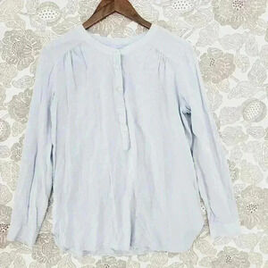 LOFT Soft Blue Long Sleeve Blouse